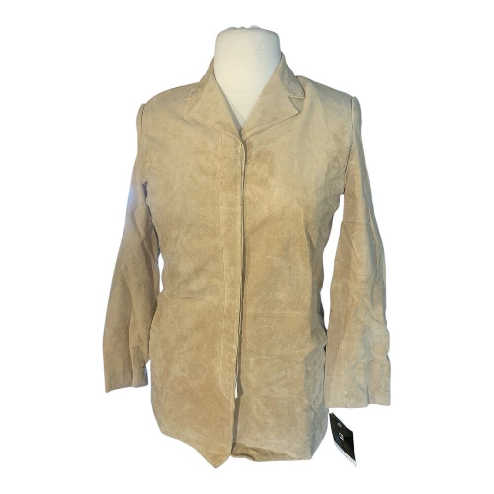 Vintage Yvonne Marie Suede Beige Leather Jacket 10